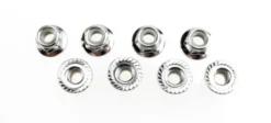 Traxxas Nuts, 5mm flanged nylon locking (steel, serrated) (8) – TRX5147X
