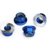 Traxxas Nuts, 5mm flanged nylon locking (aluminum, blue-anodized, serrated) (4) – TRX8447X