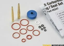 Traxxas O-ring and seal set, carburetor/ O-rings: 2x1mm (3), 10x1mm (4), 2.5×1.15mm (2), 6.2×1.2mm (1)/ 5x.9mm O-ring installation tool/ 5.3×7.8x.6mm crush washer (2)/ carburetor dust boot (1) (TRX2.5, 2.5R) – TRX5247