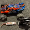 Traxxas Rustler 2WD brushless (Absima brushless motor en regelaar) electro truggy RTR met clipless body en accu in een nette staat!