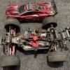 Traxxas Rustler 4X4 VXL Brushless Stadium Truck Compleet Met Upgrades Zoals De Assen, LED Set, Banden Etc. Diffs Zijn Kapot (Gebruikt / Geen Garantie)!