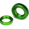 Traxxas Servo saver nuts aluminum green-anodized hex (1) serrated (1) – TRX8345G