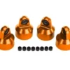 Traxxas Shock caps, aluminum (orange-anodized), GTX shocks (4)/ spacers (8) – TRX7764-ORNG