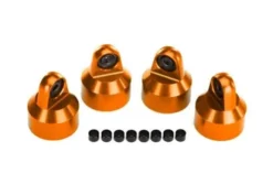 Traxxas Shock caps, aluminum (orange-anodized), GTX shocks (4)/ spacers (8) – TRX7764-ORNG