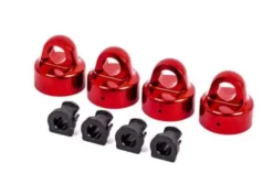 Traxxas Shock caps, aluminum (red-anodized), GTX shocks (4)/ spacers (4) (for Sledge) – TRX9664R