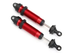 Traxxas Shocks, GTR, 134mm, aluminum (red-anodized) (fully assembled w/o springs) (front, threaded) (2) – TRX8450R