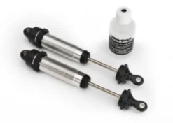 Traxxas Shocks, GTR, 134mm, silver aluminum (fully assembled w/o springs) (front, threaded) (2) – TRX8450