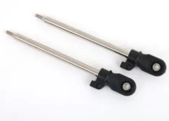 Traxxas Shock shaft, 80mm (GT-Maxx) (steel, chrome finish) (2) (assembled with rod ends and steel hollow balls) – TRX9662