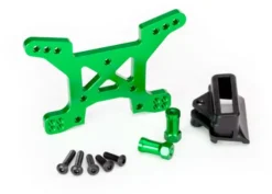 Traxxas Shock tower, front, 7075-T6 aluminum (green-anodized) (1)/ body mount bracket (1) – TRX6739G