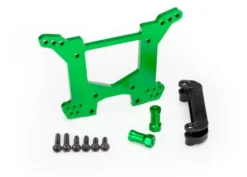 Traxxas Shock tower, rear, 7075-T6 aluminum (green-anodized) (1)/ body mount bracket (1) – TRX6738G