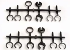 Traxxas Spring retainers, upper & lower (2)/ spring pre-load spacers: 1mm (4)/ 1.5mm (2)/ 2mm (2)/ 4mm (2)/ 8mm (2) (Big Bore Shocks) – TRX2668