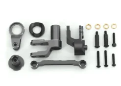 Traxxas Steering bellcranks, draglink (gray-anodized 6061-T6 aluminum)/ bellcrank bushing (1)/ 3x20mm BCS (with threadlock) (2)/ 3x20mm BCS (with threadlock) (2)/ 3x20mm shoulder screws (with threadlock) (2)/ 3x15mm BCS (with threadlock) (1)/ 3x10mm CS – TRX10246-GRAY