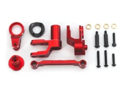 Traxxas Steering bellcranks, draglink (red-anodized 6061-T6 aluminum)/ bellcrank bushing (1)/ 3x20mm BCS (with threadlock) (2)/ 3x20mm BCS (with threadlock) (2)/ 3x20mm shoulder screws (with threadlock) (2)/ 3x15mm BCS (with threadlock) (1)/ 3x10mm CS – TRX10246-RED