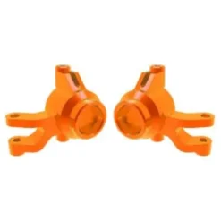 Traxxas Steering blocks, 6061-T6 aluminum (orange-anodized) (left & right)/ 3x12mm SS (with threadlock) (4)/ 3x15mm BCS (with threadlock) (2) – TRX10734-ORNG