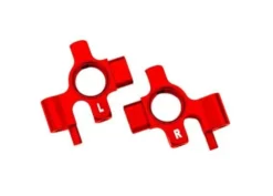 Traxxas Steering blocks, 6061-T6 aluminum (red-anodized) (left & right)/ 3x12mm BCS (with threadlock) – TRX10537-RED
