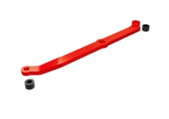 Traxxas Steering link, 6061-T6 aluminum (red-anodized)/ servo horn, metal/ spacers (2)/ 3x6mm CCS (with threadlock) (1)/ 2.5x7mm SS (with threadlock) (1) – TRX9748-RED