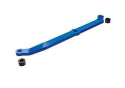 Traxxas Steering link, 6061-T6 aluminum (blue-anodized)/ servo horn, metal/ spacers (2)/ 3x6mm CCS (with threadlock) (1)/ 2.5x7mm SS (with threadlock) (1) – TRX9748-BLUE