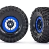 Traxxas Tires and wheels, assembled, glued (Method 105 1.9″ black chrome, blue beadlock style wheels, Canyon Trail 4.6×1.9″ tires, foam inserts) (1 left, 1 right) – TRX8182
