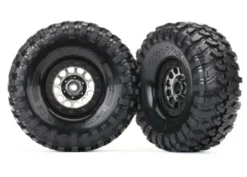 Traxxas Tires and wheels, assembled (Method 105 black chrome beadlock wheels, Canyon Trail 1.9″ tires, foam inserts) (1 left, 1 right) – TRX8174