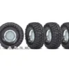 Traxxas Tires and wheels, assembled, glued (1.9″ chrome wheels, Canyon Trail 4.6×1.9″ tires) (4)/ center caps (4)/ decal sheet – TRX8166X
