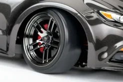 Traxxas Tires and wheels, assembled, glued (split-spoke black chrome wheels, 1.9″ Drift tires) (front and rear) – TRX8378