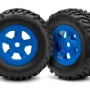 Traxxas Tires and wheels, assembled, glued (SCT blue wheels, SCT off-road racing tires) (1 each, right & left) – TRX7674