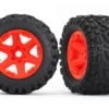 Traxxas Tires & wheels, assembled, glued (orange wheels, Talon EXT tires, foam inserts) (2) – TRX8672A