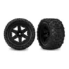 Traxxas Tires & wheels, assembled, glued (2.8″) (RXT black wheels, Sledgehammer ST tires, foam inserts) (4WD front and rear, 2WD electric front only) (2) (TSM rated) – TRX9170-BLK