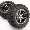 Traxxas Tires & wheels assembled and glued – SS Black Chrome – TRX4983A