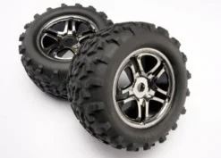 Traxxas Tires & wheels assembled and glued – SS Black Chrome – TRX4983A