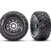 Traxxas Tires & wheels, assembled, glued, left (1), right (1) (charcoal gray wheels, Maxx Slash belted tires, foam inserts) (17mm splined) (TSM rated) – TRX10272-GRAY