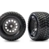TRAXXAS Tires & wheels, assembled (charcoal gray wheels, dual profile (2.1″ outer, 2.6″ inner), Gravix® tires, foam inserts) (rear) (left & right) – TRX10775-GRAY