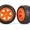 Traxxas Tires & wheels, assembled, glued (2.8″) (RXT orange wheels, Anaconda tires, foam inserts) (2WD electric rear) (2) (TSM rated) – TRX6768A