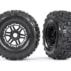 Traxxas Tires & wheels, assembled, glued (black wheels, dual profile (2.8″ outer, 3.6″ inner), Sledgehammer tires, foam inserts) (2) (17mm splined) (TSM rated) – TRX8973