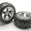 Traxxas Tires & wheels, assembled, glued (All-Star chrome wheels, Anaconda tires, foam inserts) (nitro rear/ electric front) (1 left, 1 right) – TRX5576R