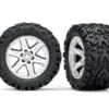 Traxxas Tires & wheels, assembled, glued (2.8″) (RXT satin chrome wheels, Talon Extreme tires, foam inserts) (2) (TSM rated) – TRX6773R