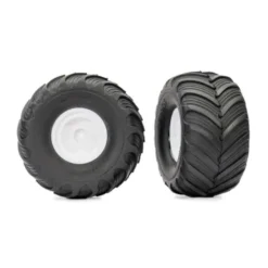 Traxxas Tires & wheels, assembled, glued (white wheels, center caps, Terra Groove dual profile tires, foam inserts) (2) – TRX3663-WHT
