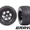 Traxxas Tires & wheels, assembled, glued (X-Maxx black wheels, Gravix tires, foam inserts) (left & right) – TRX7877