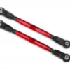 Traxxas Toe links, front, Unlimited Desert Racer (TUBES red-anodized, 7075-T6 aluminum, stronger than titanium) (102mm) (2) (assembled with rod ends and hollow balls)/ aluminum wrench, 7mm (1) – TRX8547R