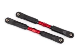 Traxxas Toe links, Sledge (TUBES red-anodized, 7075-T6 aluminum, stronger than titanium) (120mm) (2)/ rod ends, assembled with steel hollow balls (4)/ aluminum wrench, 8mm (1) – TRX9549R