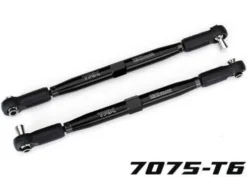 Traxxas Toe links, X-Maxx (TUBES black-anodized, 7075-T6 aluminum, stronger than titanium) (157mm) (2)/ rod ends, assembled with steel hollow balls (4)/ aluminum wrench, 10mm (1) – TRX7748-BLK
