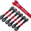 Traxxas Turnbuckles, aluminum (red-anodized), camber links, 32mm (front) (2)/ camber links, 28mm (rear) (2)/ toe links, 34mm (2)/ aluminum wrench – TRX8341R