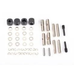 Traxxas U-joints, driveshaft (carrier (4)/ 4.5mm cross pin (4)/ 3mm headed pin (4)/ 4x15mm screw pin (2)/ hex pin (2)/ e-clips (6)/ 3x6x0.5 MW (4)) (metal parts for 2 driveshafts) – TRX5452X