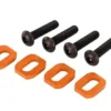 Traxxas Washers, motor mount, aluminum (orange-anodized) (4)/ 4x18mm BCS (4) – TRX7759-ORNG