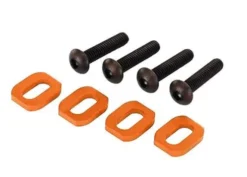 Traxxas Washers, motor mount, aluminum (orange-anodized) (4)/ 4x18mm BCS (4) – TRX7759-ORNG
