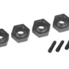 Traxxas Wheel hubs, 12mm hex, 6061-T6 aluminum (charcoal gray-anodized) (4)/ screw pin (4) – TRX8269A