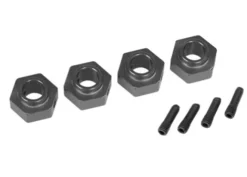 Traxxas Wheel hubs, 12mm hex, 6061-T6 aluminum (charcoal gray-anodized) (4)/ screw pin (4) – TRX8269A