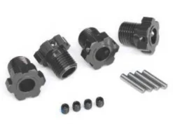 Traxxas Wheel hubs, splined, 17mm (gray-anodized) (4)/ 4×5 GS (4), 3x14mm pin (4) – TRX8654-GRAY