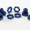 Traxxas Wheel hubs, splined, 17mm (blue-anodized) (4)/ wheel nuts, splined, 17mm (blue-anodized) (4)/ screw pins, 4x13mm (with threadlock) (4) – TRX5353X