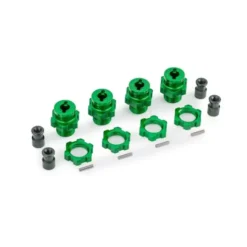 Traxxas Wheel hubs, splined, 17mm, short (gray-anodized) (4)/ wheel nuts, splined, 17mm (gray-anodized) (4)/ hub retainer M4 X 0.7 (4)/ axle pin (4) (for use with #9080 upgrade kit) – TRX9086-GRAY